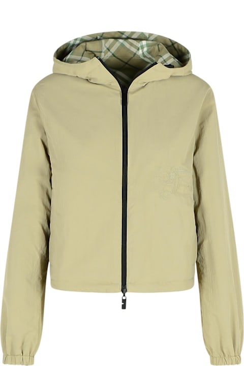 Burberry Coats & Jackets for Women Burberry 'check' Green Polyester Jacket