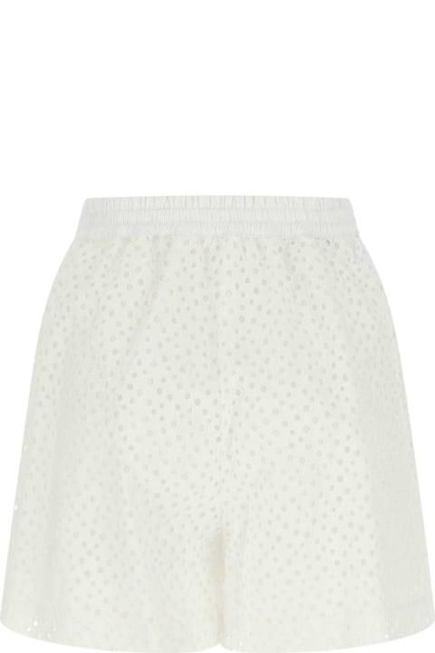 Pants & Shorts for Women Miu Miu White Broderie Anglaise Shorts