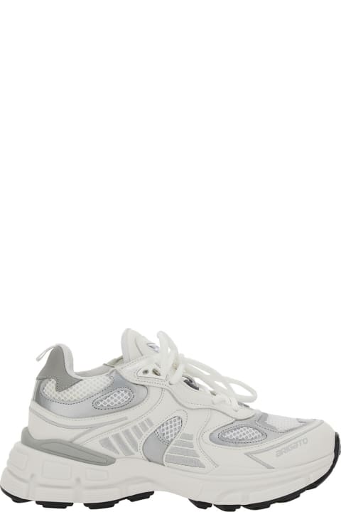 Fashion for Women Axel Arigato 'marathon Ghost Runner' White Low Top Sneakers With Reflectivce Details In Leather Blend Woman