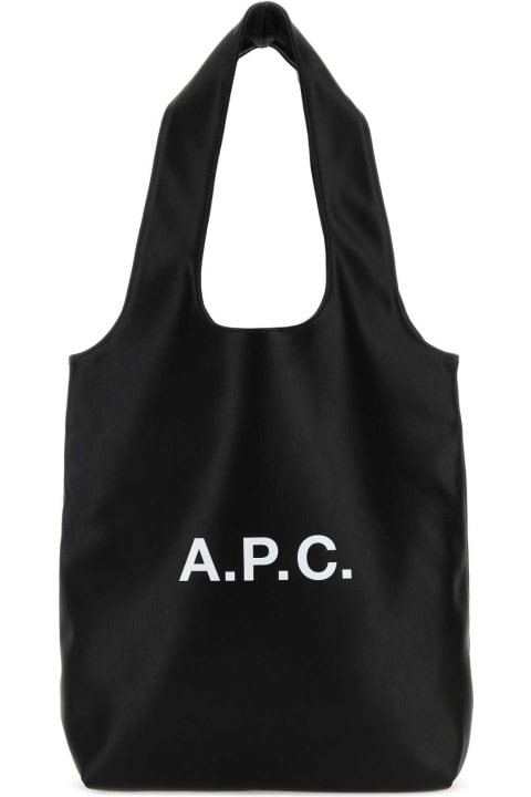 A.P.C. Shoulder Bags for Men A.P.C. Black Synthetic Leather Shopping Bag
