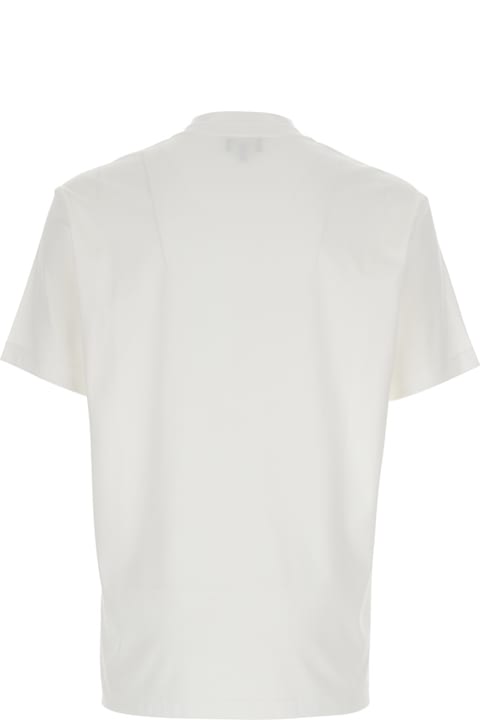 Giorgio Armani لـ Kids Giorgio Armani White T-shirt With Embroidered Logo On The Front In Cotton Man