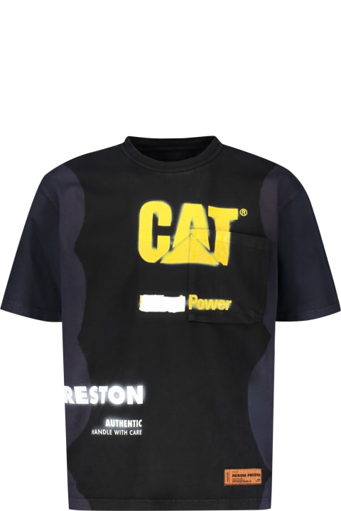 HERON PRESTON Topwear for Men HERON PRESTON Heron Preston X Cat Printed Cotton T-shirt