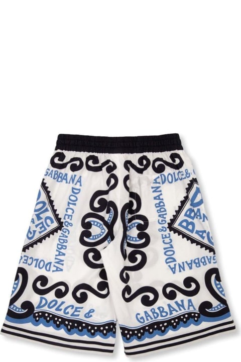 Bottoms for Boys Dolce & Gabbana Marina-printed Drawstring Poplin Shorts