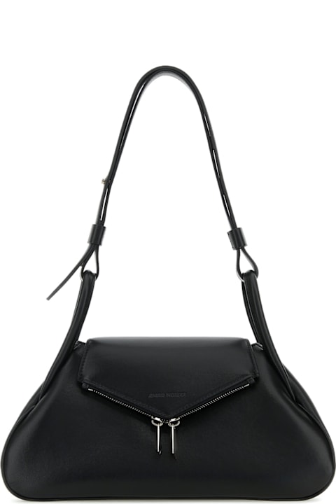 Amina Muaddi Totes for Women Amina Muaddi Gemini Small Nappa Black Silver Ha