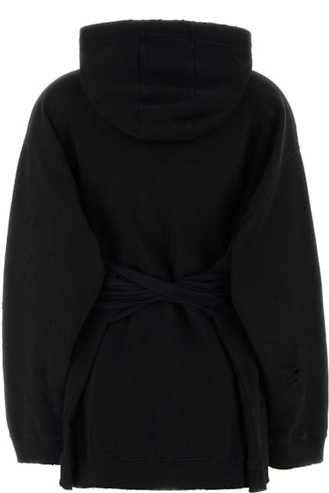 Homeware MM6 Maison Margiela Black Cotton Mini Sweatshirt Dress