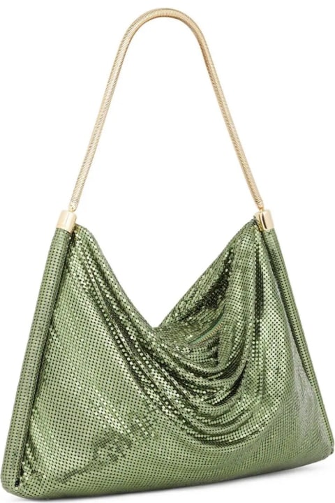 Bags for Women Paco Rabanne Green Mesh Tube Shoulder Bag