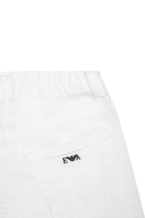 Homeware Emporio Armani White Trousers For Baby Boy With Logo