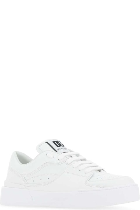 Fashion for Men Dolce & Gabbana White Leather New Roma Sneakers