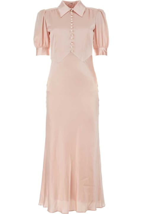 Fashion for Women Alessandra Rich Pastel Pink Satin Dress