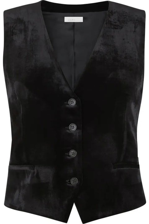 Parosh for Women Parosh Black Velvet Waistcoat