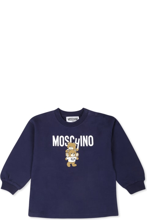Homeware Moschino Bleu Dress For Baby Girl With Two Teddy Bears