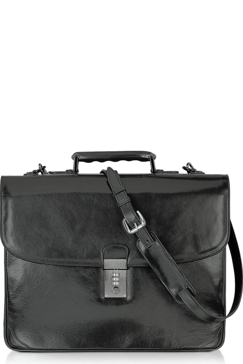 Classic Black Leather Briefcase
