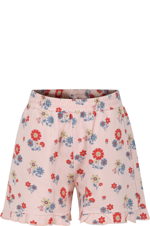 Bottoms for Girls Coco Au Lait Pink Shorts For Girl With Flowers Print