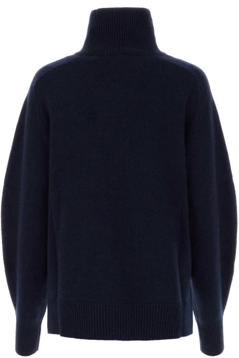 Sweaters for Women Isabel Marant Midnight Blue Wool Blend Linelli Oversize Sweater
