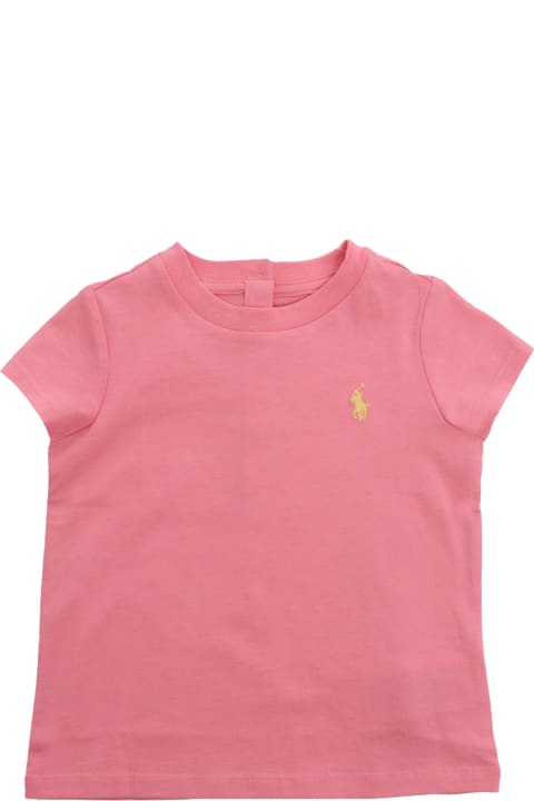 Topwear for Baby Girls Polo Ralph Lauren Pink T-shirt With Logo