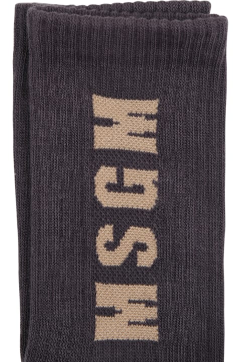 Fashion for Kids MSGM Gray Socks For Kids With Logo