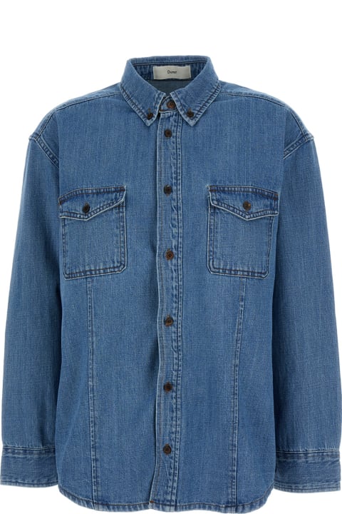 Dunst Topwear for Women Dunst Blue Denim Shirt With Contrasting Stritching In Cotton Woman