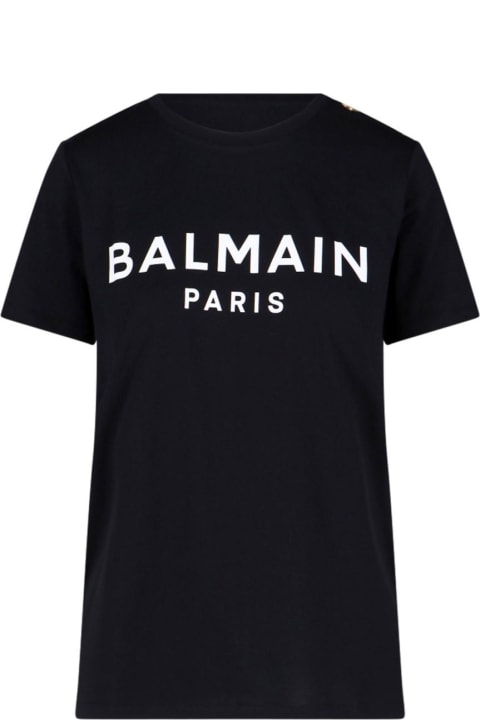 Balmain for Women Balmain Logo Buttons T-shirt
