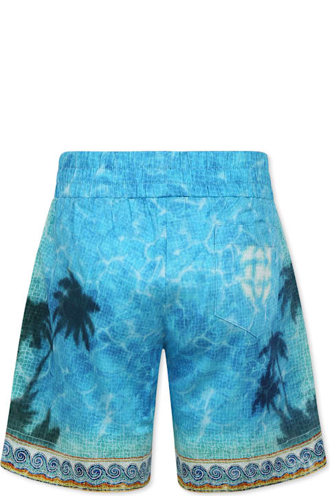 Homeware Casablanca Light Blue Shorts For Boy With Palm Tree Print