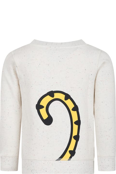ボーイズ Kenzo Kidsのニットウェア＆スウェットシャツ Kenzo Kids Ivory Sweatshirt For Kids With Tiger And Logo