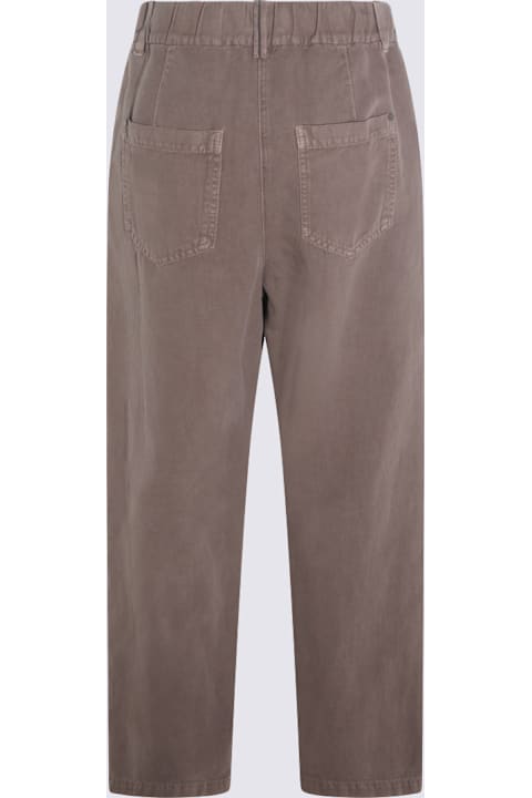 Homeware Brunello Cucinelli Earth Brown Cotton And Linen Blend Jeans