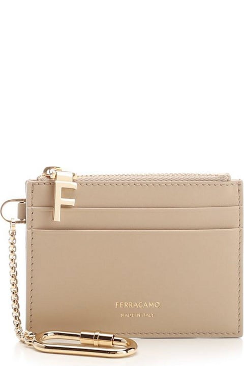 Homeware Ferragamo Logo Printed Zipped Cardholder