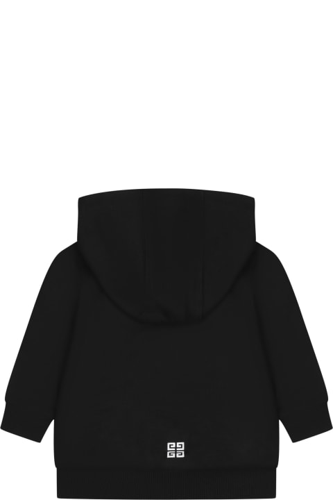 ベビーボーイズ トップス Givenchy Black Sweatshirt For Baby Boy With Logo