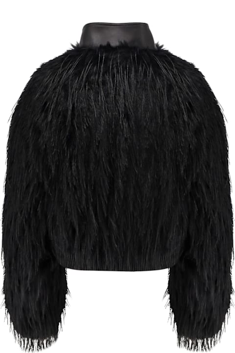 Hugo Boss for Kids Hugo Boss Cecool Faux Leather Jacket With Feathers