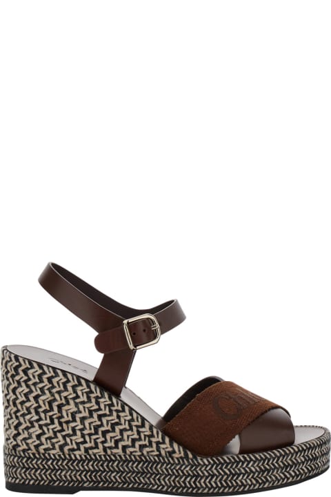 Sandals for Women Chloé Espadrillas Sandals With Wedge In Leather And Jute