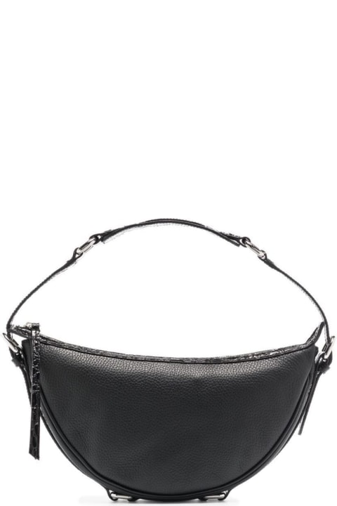 BY FAR for Women BY FAR Black Leather Handbag With Silver-colored Details Woman