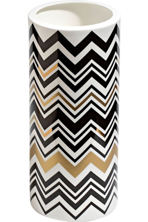 Missoni Home Décor Missoni Vaso Grande Zig Zag Gold