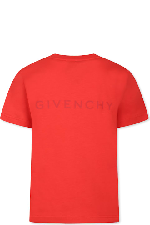 Topwear for Boys Givenchy Red T-shirt For Boy With 4g Motif