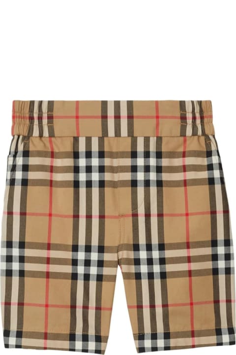 Bottoms for Baby Girls Burberry Archival Beige Cotton Shorts