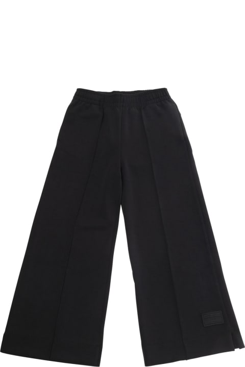 Emporio Armani Bottoms for Girls Emporio Armani Black Pants With Elastic Waistband And Logo Patch In Fabric Woman