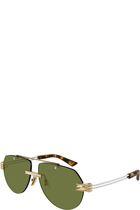 Bottega Veneta Eyewear Eyewear for Men Bottega Veneta Eyewear Bottega Veneta Bv1342s Linea Unapologetic 003 Gold Silver Green Sunglasses