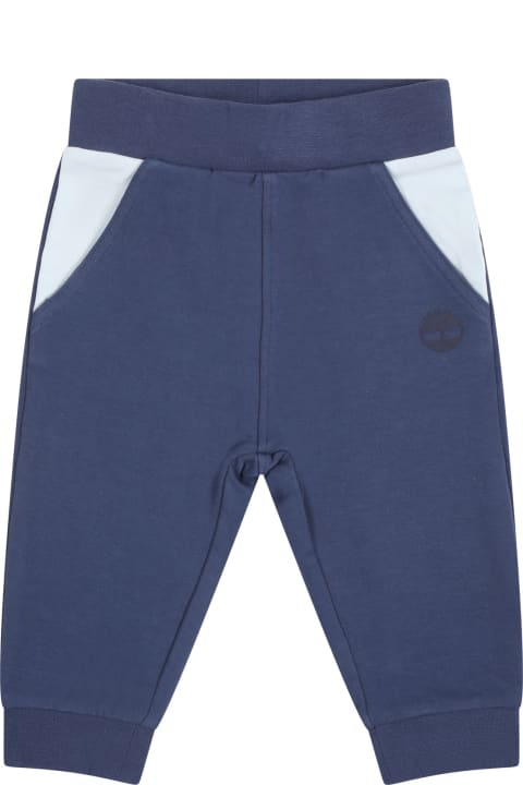 Bottoms for Baby Girls Timberland Blue Trousers For Baby Boy With Logo