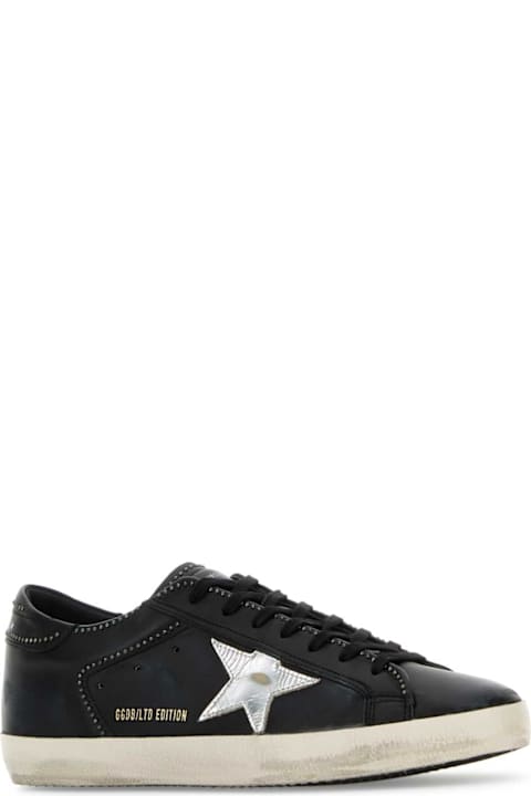 Golden Goose Shoes for Men Golden Goose Black Leather Superstar Classic Sneakers