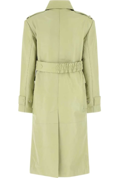 REMAIN Birger Christensen Coats & Jackets for Women REMAIN Birger Christensen Light Green Leather Trench Coat