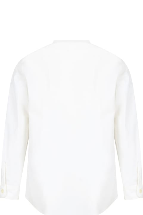 ボーイズ トップス Gucci White Shirt For Boy With Gg Cross