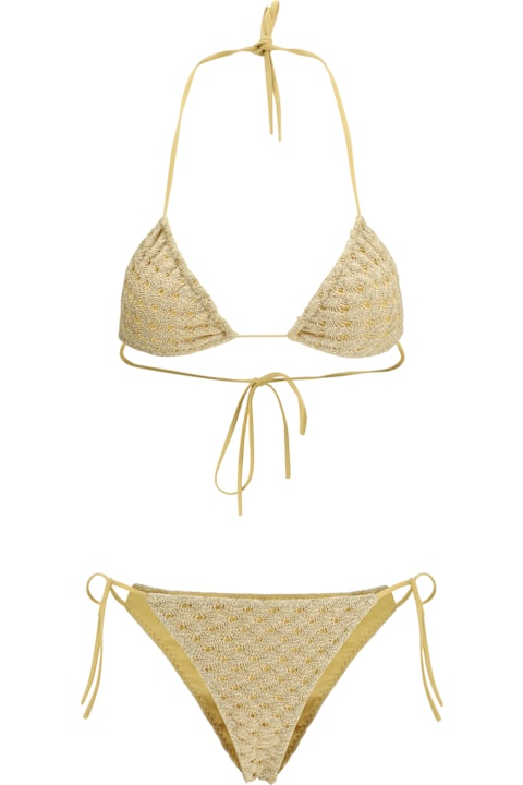 أدوات منزلية Missoni Triangle Bikini In Lamé Viscose