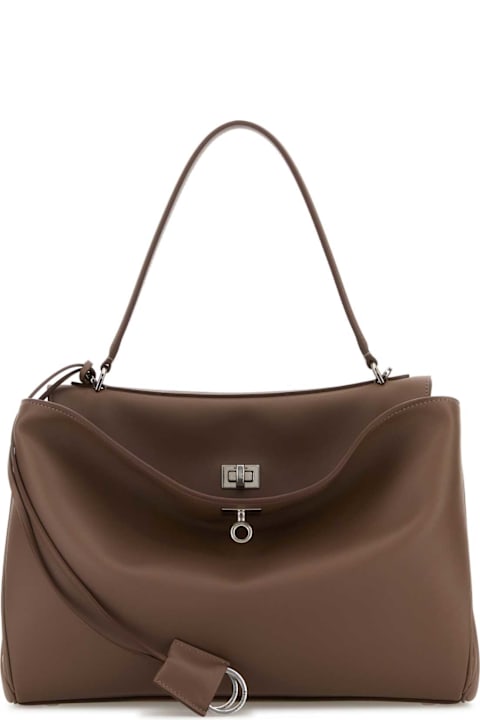 Balenciaga لـ Kids Balenciaga Brown Leather Medium Rodeo Handbag