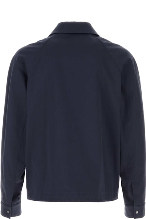 Fashion for Men Fendi Navy Blue Stretch Cotton Jacket