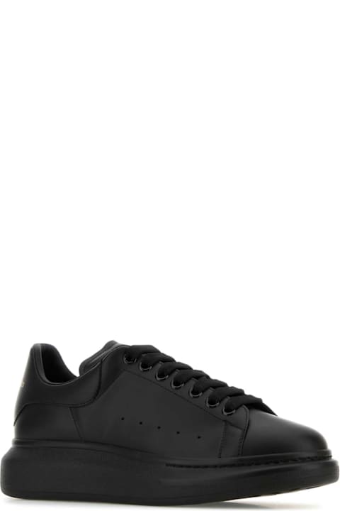 Homeware Alexander McQueen Black Leather Sneakers With Black Leather Heel