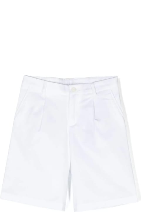 Dolce & Gabbana for Kids Dolce & Gabbana White Cotton Blend Bermuda Shorts With Logo Application