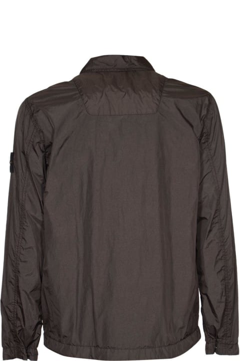 Stone Island Clothing for Men Stone Island Crinkle Reps Zipped Shirt Jacket