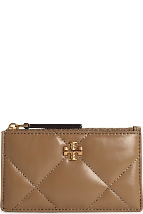 Tory Burch محافظ لـ السيدات Tory Burch 'kira' Beige Leather Card Holder