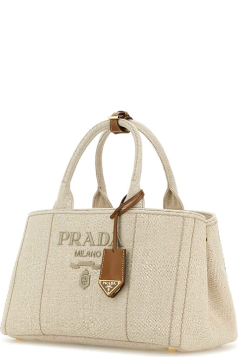 Homeware Prada Sand Canvas Shopping Bag