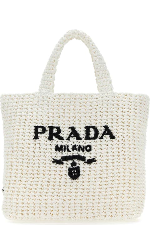 Prada Totes for Women Prada White Straw Handbag