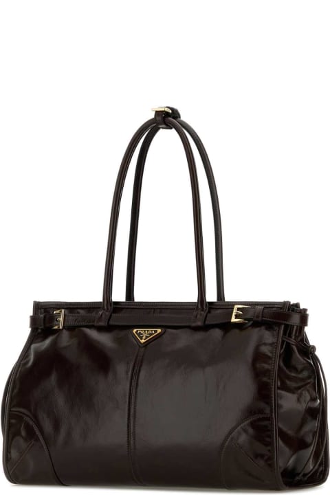 Prada Dark Brown Leather Shoulder Bag