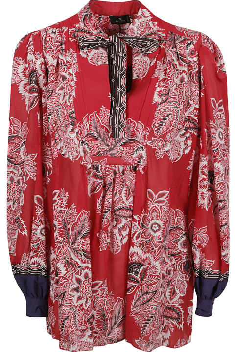 Fashion for Women Etro Floral Print Tie-neck Blouse